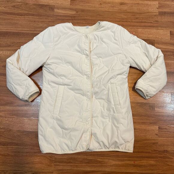 Koolaburra by Ugg Reversible Sherpa Quilted Button Up Jacket Light Birch | Size - Picture 1 of 16